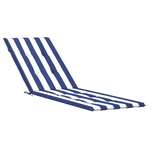 Liegestuhl Auflage Blau-Weiß Gestreift