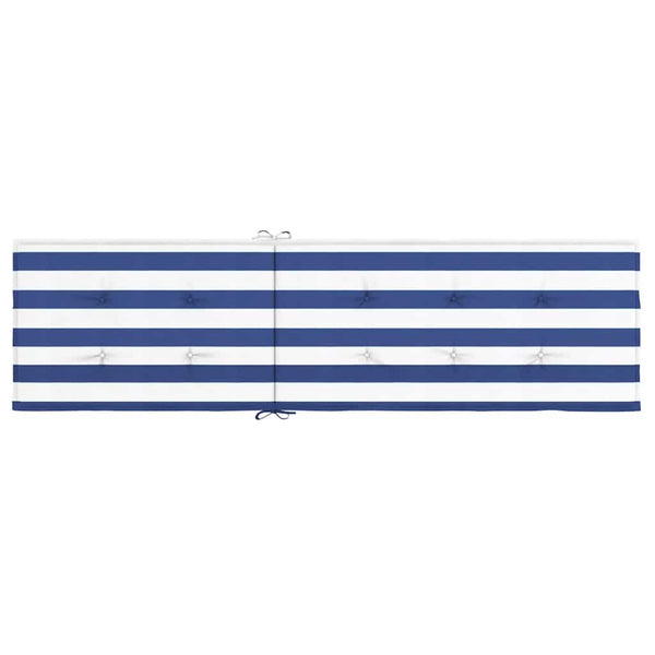 Liegestuhl Auflage Blau-Weiß Gestreift