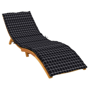 Sonnenliegen Auflage Schwarz Karomuster