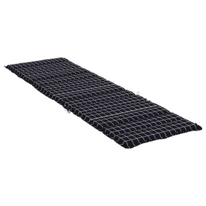 Sonnenliegen Auflage Schwarz Karomuster