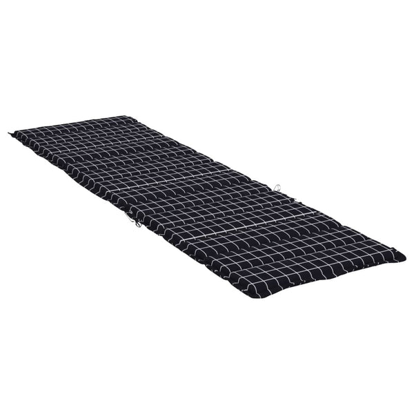Sonnenliegen Auflage Schwarz Karomuster