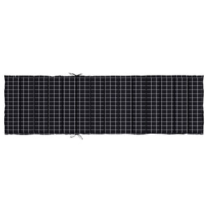 Sonnenliegen Auflage Schwarz Karomuster