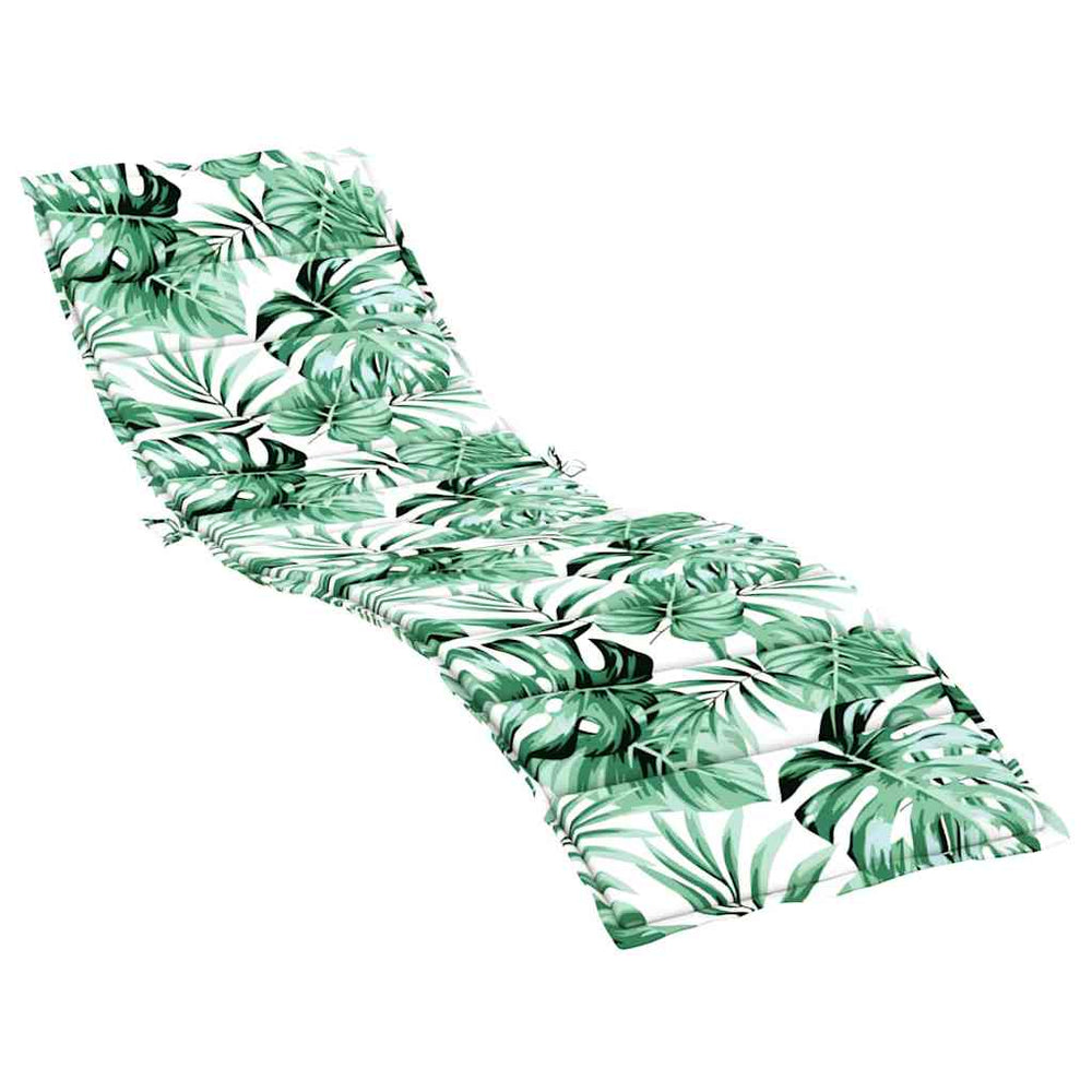 vidaXL Sun Lounger Cushion Leaf Leaf Pattern 200 x 70 x 3 cm Oxford Fabric