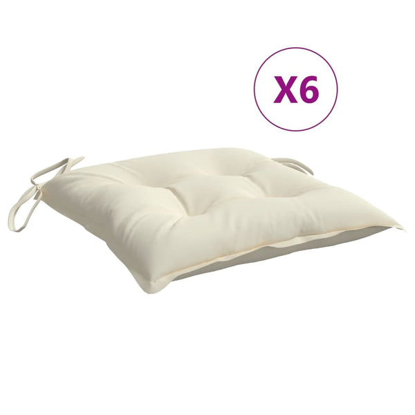 Stuhlkissen 6er Set Cremeweiß 40x40 cm