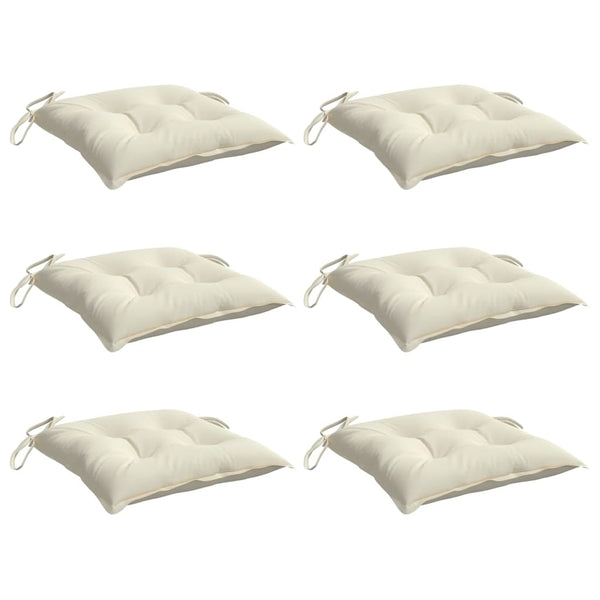 Stuhlkissen 6er Set Cremeweiß 40x40 cm