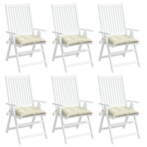 Stuhlkissen 6er Set Cremeweiß 40x40 cm