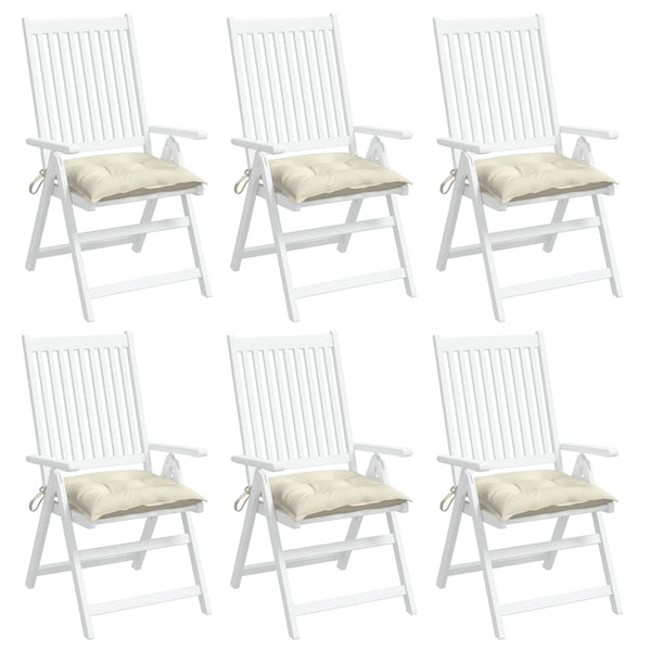 Stuhlkissen 6er Set Cremeweiß 40x40 cm