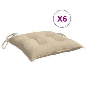 Stuhlkissen 6er Set Beige 40x40 cm