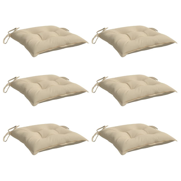 Stuhlkissen 6er Set Beige 40x40 cm