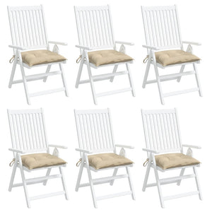 Stuhlkissen 6er Set Beige 40x40 cm
