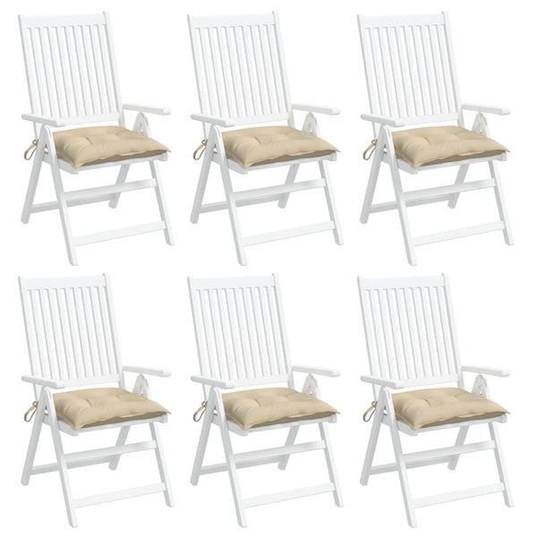 Stuhlkissen 6er Set Beige 40x40 cm