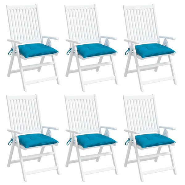 Hellblaue Stuhlkissen, 6er Set, 40x40 cm