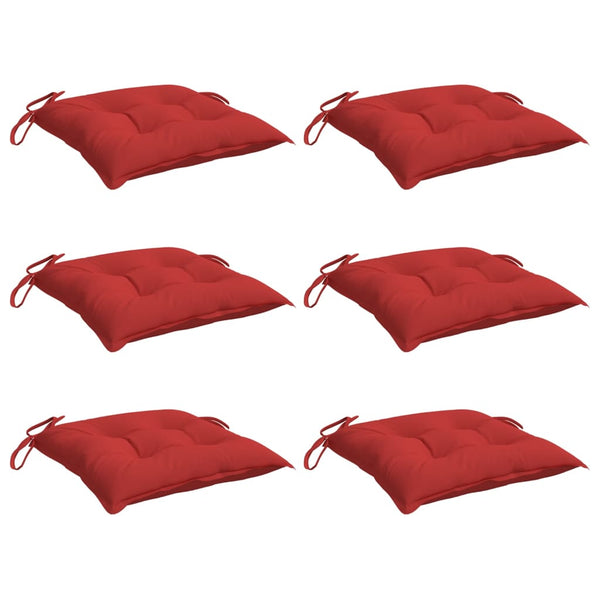 Stuhlkissen 6er Set Rot 40x40 cm