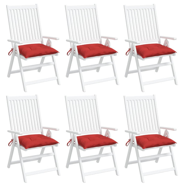 Stuhlkissen 6er Set Rot 40x40 cm