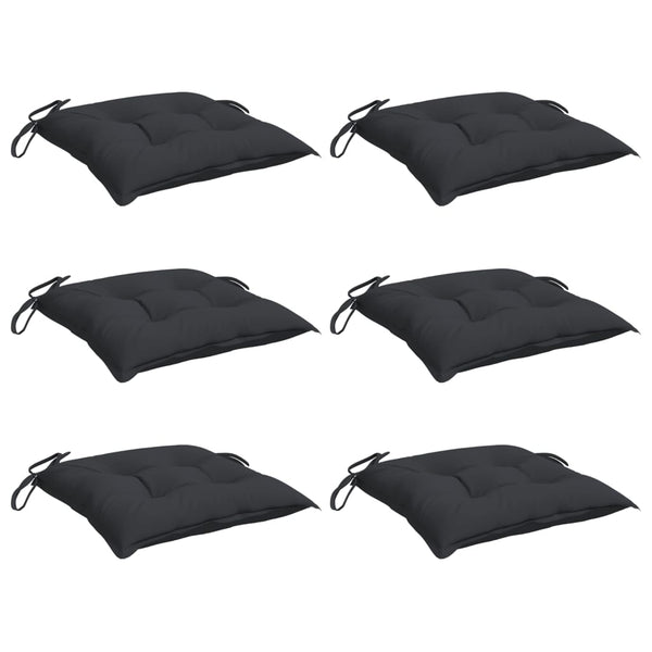 Stuhlkissen 6er Set Schwarz 40x40 cm