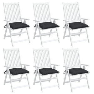 Stuhlkissen 6er Set Schwarz 40x40 cm