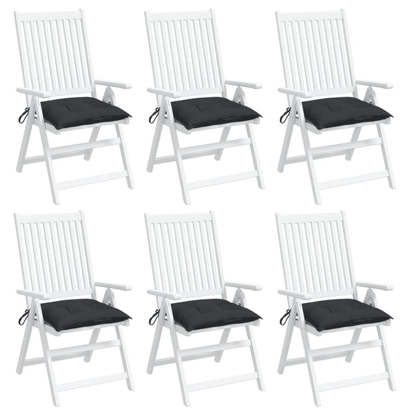 Stuhlkissen 6er Set Schwarz 40x40 cm
