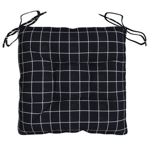 Stuhlkissen 2er Set Schwarz Karomuster 40x40 cm