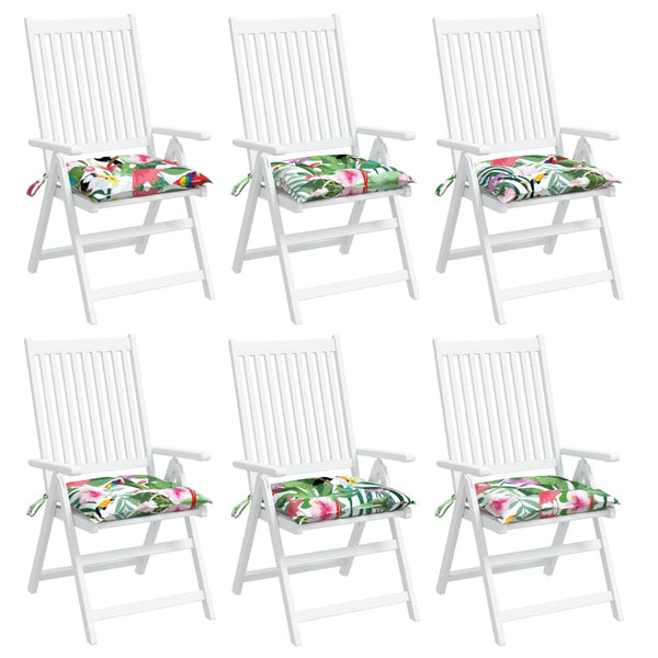 Mehrfarbige Stuhlkissen, 6er-Set, 40x40 cm