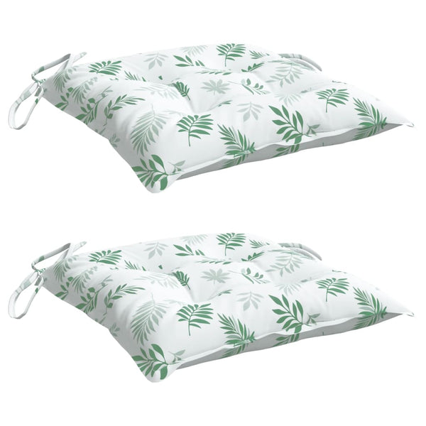 Stuhlkissen 2er Set Blattmuster 40x40 cm