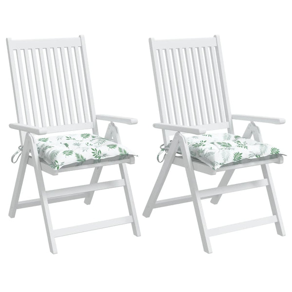 Stuhlkissen 2er Set Blattmuster 40x40 cm