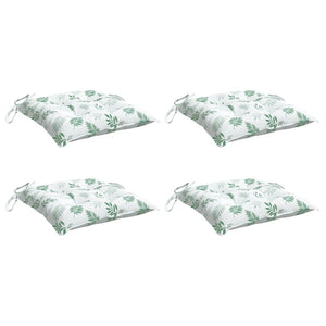 Stuhlkissen 4er Set Blattmuster 40x40 cm