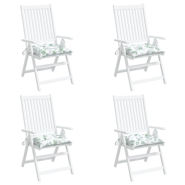 Stuhlkissen 4er Set Blattmuster 40x40 cm