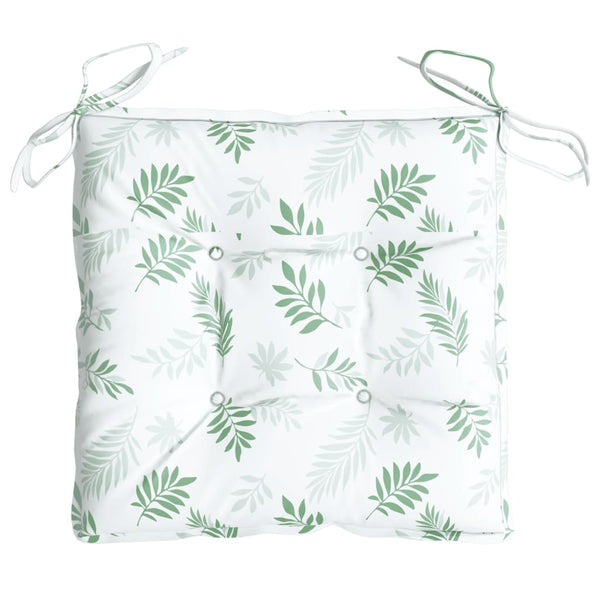 Stuhlkissen 4er Set Blattmuster 40x40 cm