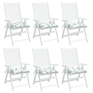 Stuhlkissen 6er Set Blattmuster 40x40 cm