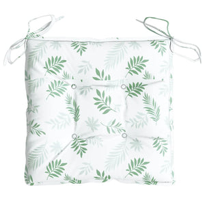 Stuhlkissen 6er Set Blattmuster 40x40 cm