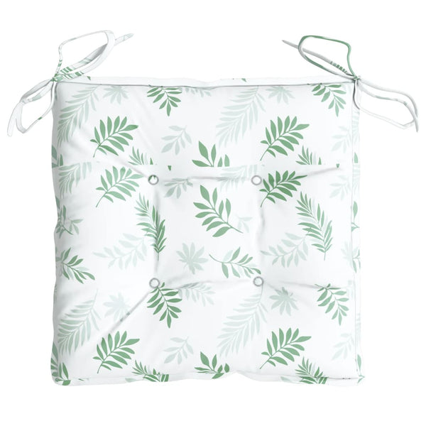 Stuhlkissen 6er Set Blattmuster 40x40 cm