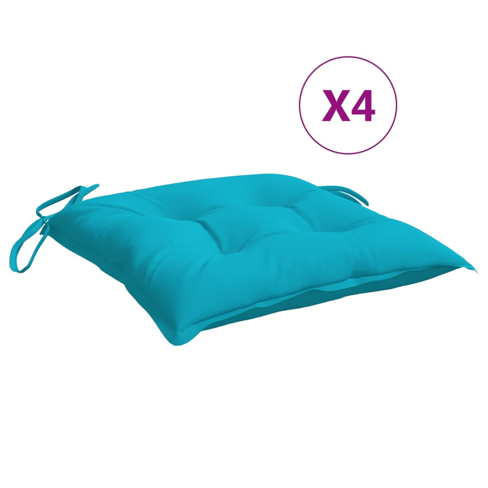 vidaXL Chair Cushions 4 pcs. Turquoise 40x40x7 cm Fabric