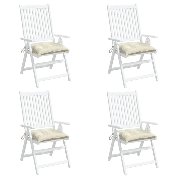vidaXL Chair Cushions 4 pcs Cream White 50x50x7 cm Oxford Fabric