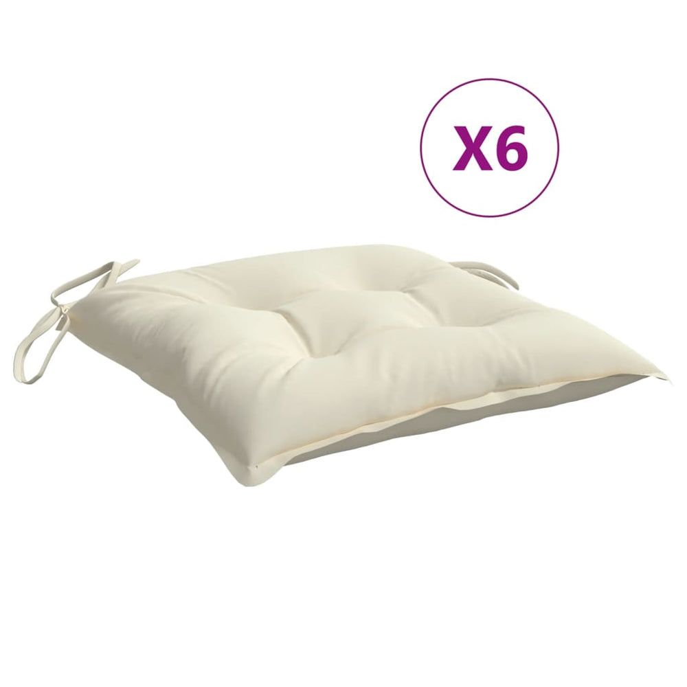 Stuhlkissen 6er Set Cremeweiß 50x50 cm