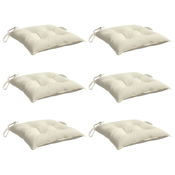 Stuhlkissen 6er Set Cremeweiß 50x50 cm