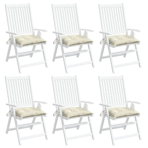Stuhlkissen 6er Set Cremeweiß 50x50 cm