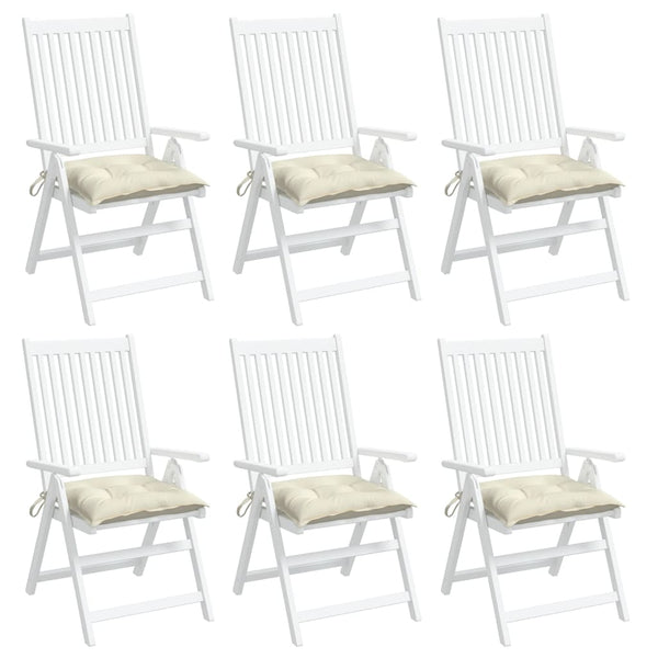 Stuhlkissen 6er Set Cremeweiß 50x50 cm