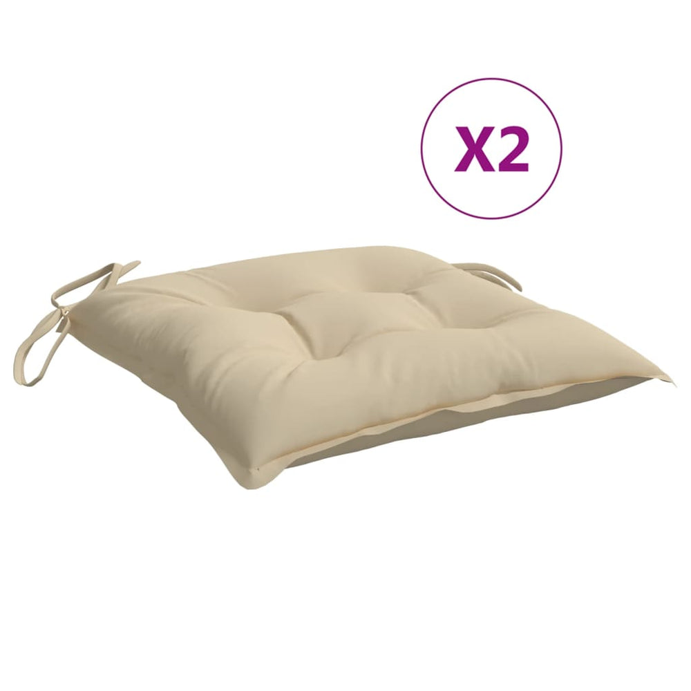 vidaXL Pallet Cushions 2 pcs Beige 50x50x7 cm Oxford Fabric