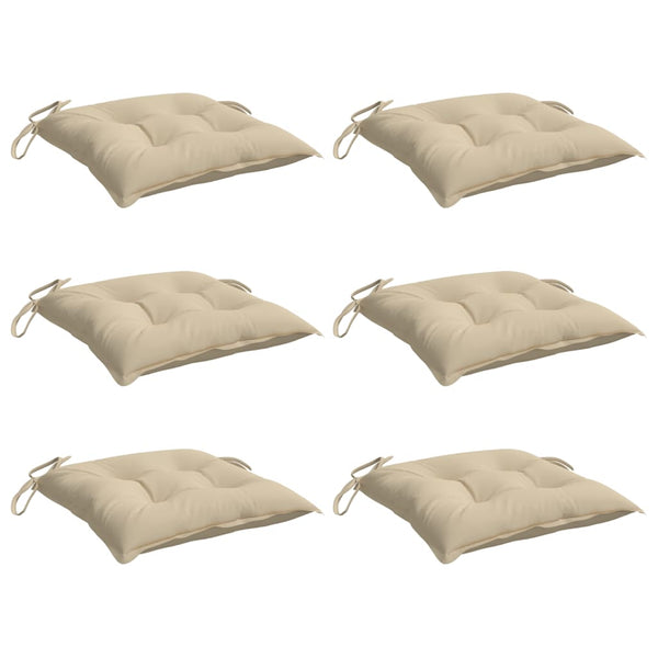 vidaXL Coussins de palette 6 pcs Beige 50x50x7 cm Tissu Oxford