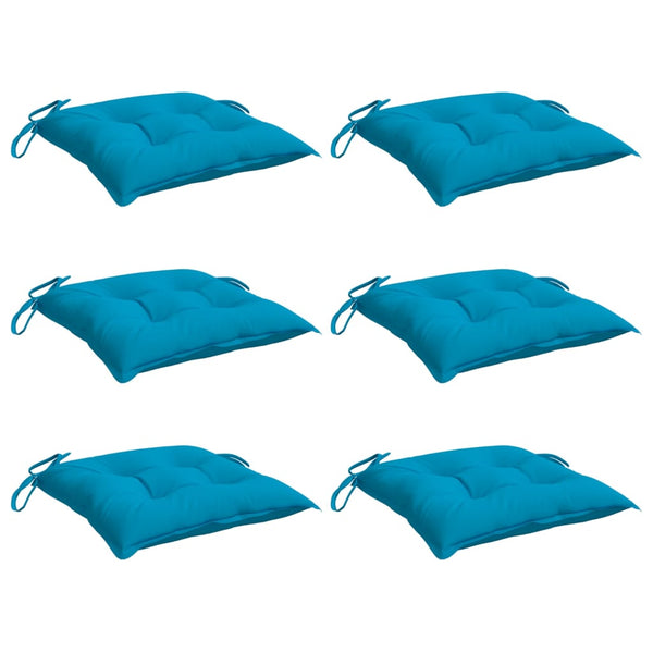 Hellblaue Palettenkissen, 6er Set, 50x50 cm
