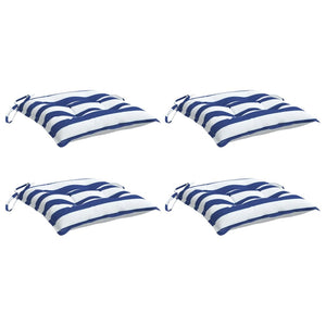 Stuhlkissen 4er Set Blau Weiß Gestreift