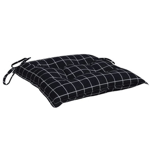 vidaXL Chair Cushions 2 pcs Black Plaid 50x50x7 cm Oxford Fabric