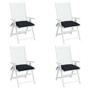 vidaXL Coussins de chaise 4 pcs Noir à carreaux 50x50x7 cm Tissu Oxford
