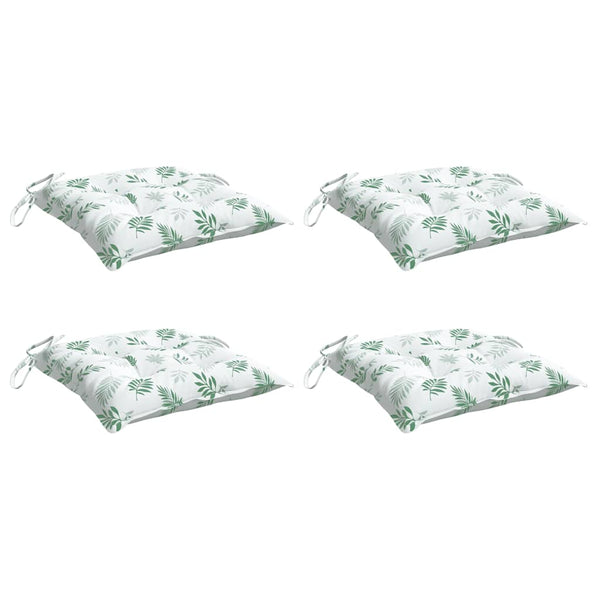 Stuhlkissen 4er Set Blattmuster 50x50 cm