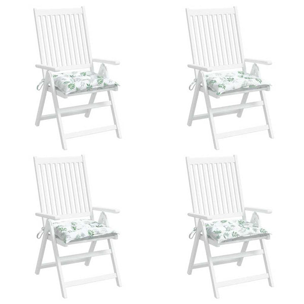 Stuhlkissen 4er Set Blattmuster 50x50 cm