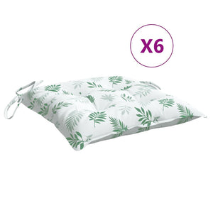 Stuhlkissen 6er Set Blattmuster 50x50 cm