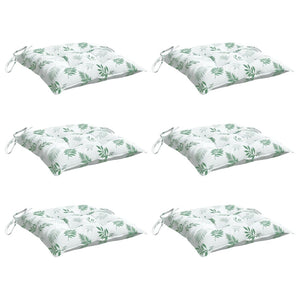 Stuhlkissen 6er Set Blattmuster 50x50 cm
