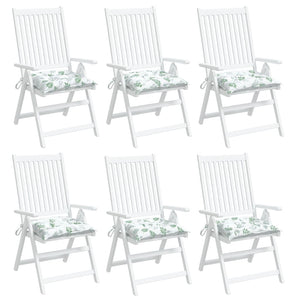 Stuhlkissen 6er Set Blattmuster 50x50 cm