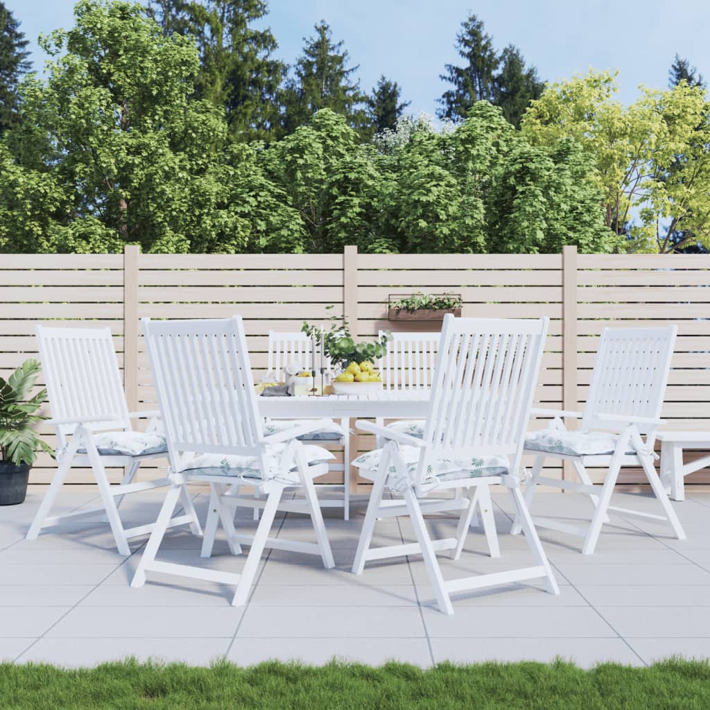 Stuhlkissen 6er Set Blattmuster 50x50 cm