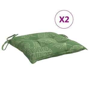 vidaXL Coussins de chaise 2 pcs Motif feuille 50x50x7 cm Tissu
